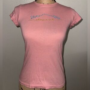 Element Pink Short Sleeve Tee with Blue Star Accent - 2000s Millennial wear